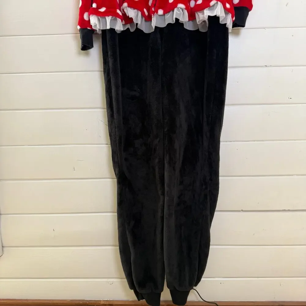 Disney Minnie‎ Mouse Sleepwear One Piece Pajama Womens Red Black - Picture 3 of 10